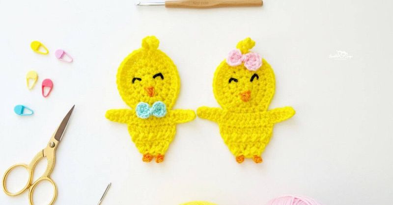Crochet Chick Applique free crochet pattern by Melissa Hassler