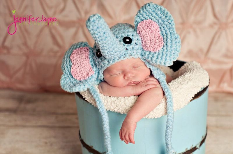 Elephant Baby Crochet Hat free crochet pattern by Jenny & Teddy