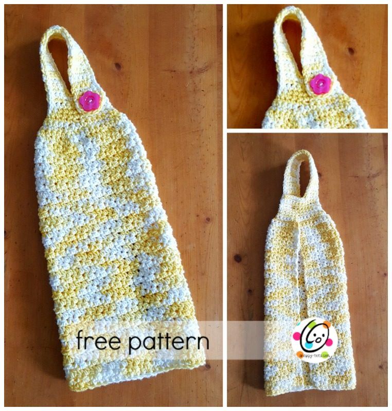 Raspberry Lemonade Hand Towel free crochet pattern by Heidi Yates