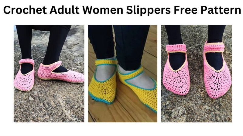 Easy Crochet Adult Slippers free crochet pattern by Toyslab Creations