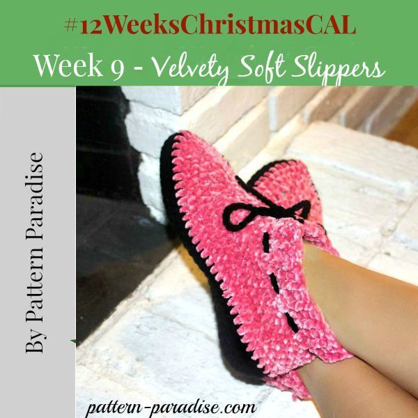 Velvety Soft Slippers free crochet pattern by Pattern Paradise