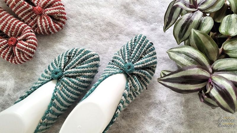 Tunisian Slippers from a Rectangle free crochet pattern by Arunima Goel