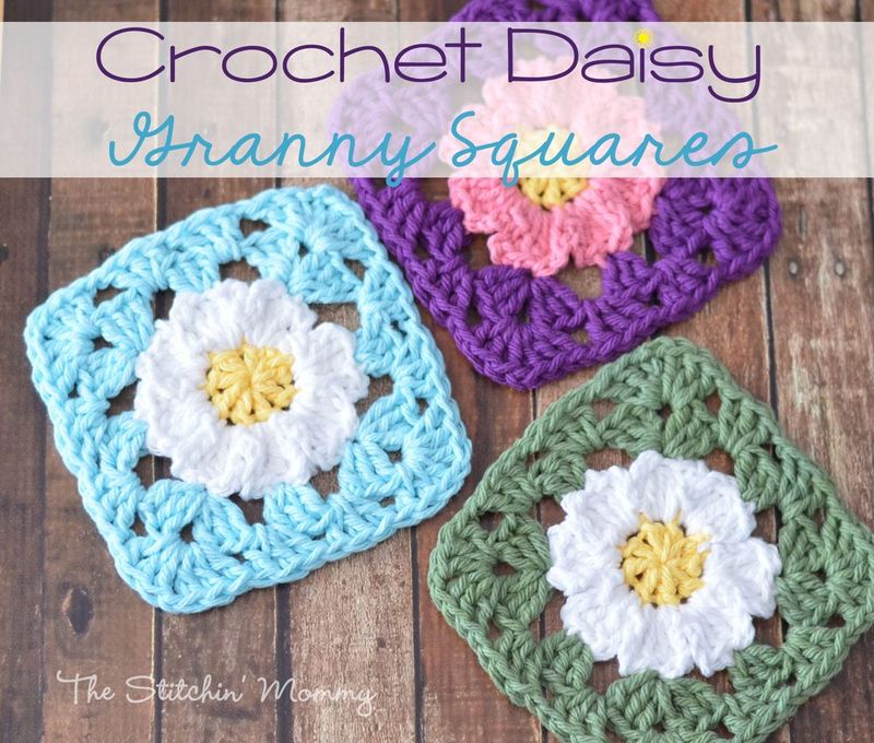 Crochet Daisy Granny Squares free crochet pattern by Amy Ramnarine