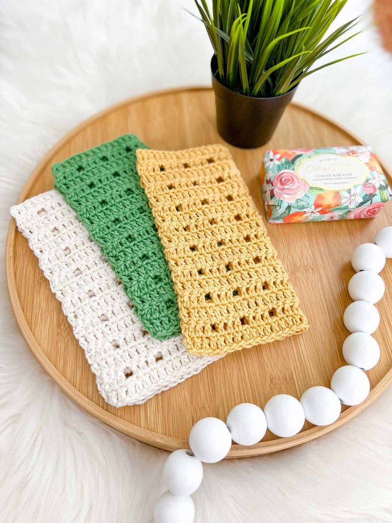 All Squared Away Easy Crochet Dishcloth free crochet pattern by Lauren Brown