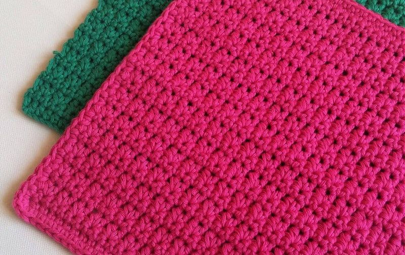 Easy Crochet Dishcloth (Written + Chart) free crochet pattern by Kinga Erdem