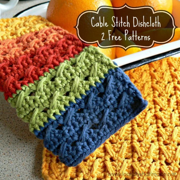 Knock Knees and Paternoster Cable Stitch Dishcloths free crochet pattern by Dedri Uys