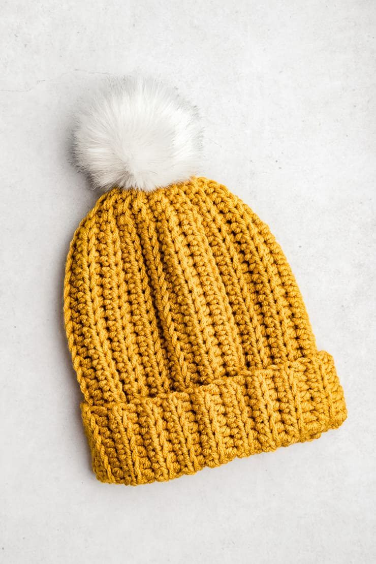 Easiest Crochet Beanie (Ribbed) free crochet pattern by Sarah Stearns