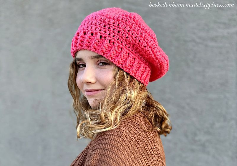 Beret Style Beanie free crochet pattern by Breann