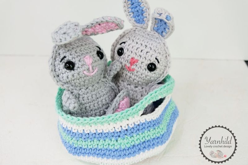 Simple Crochet Basket free crochet pattern by Ragnhild