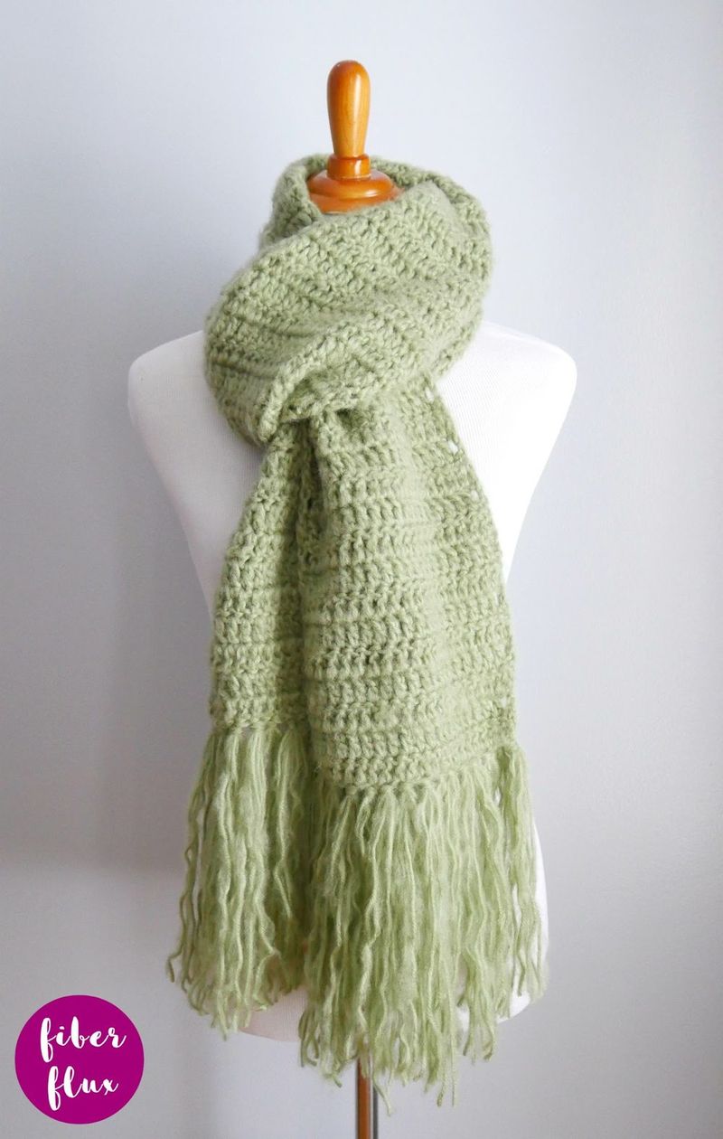 Easy Beginner Fringe Scarf free crochet pattern by Jennifer