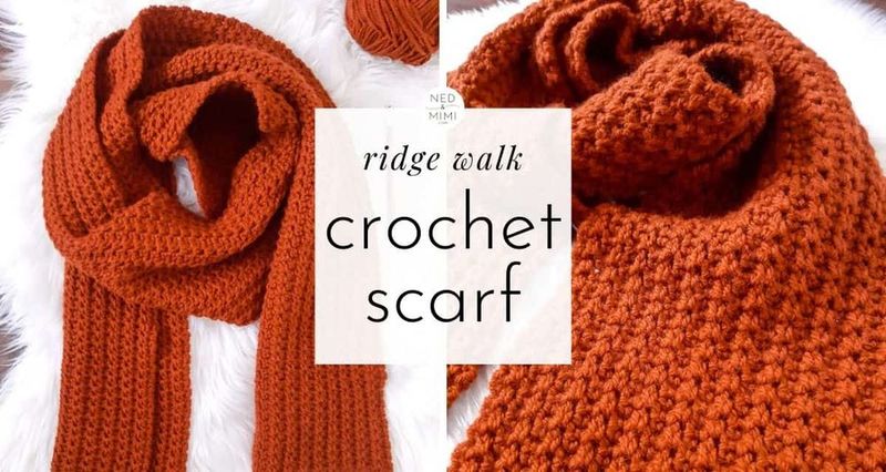 Ridge Walk Scarf free crochet pattern by Sarah Ruane