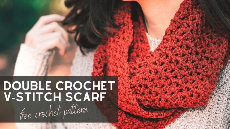 Double Crochet V Stitch Scarf free crochet pattern by Sigoni Macaroni