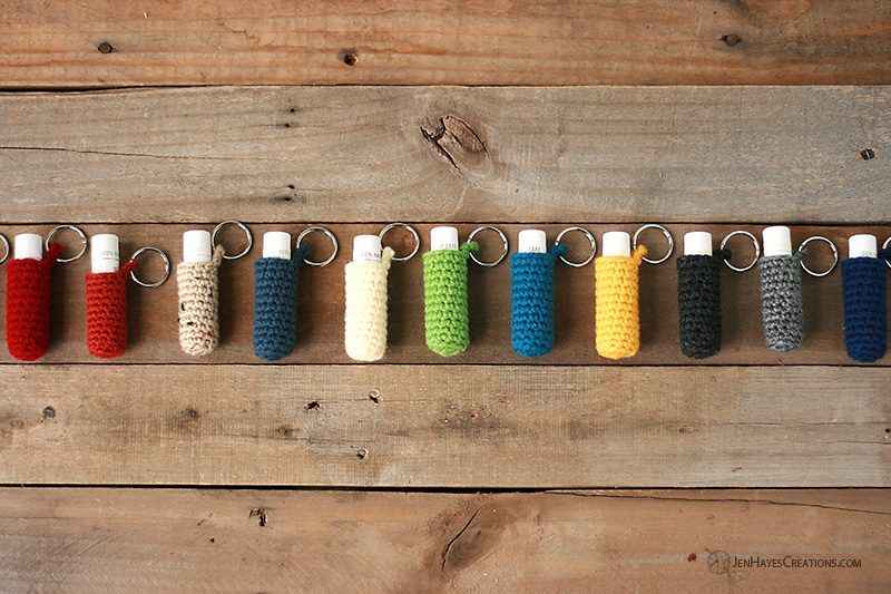 Keychain Chapstick Holder free crochet pattern by Jen Hayes