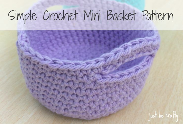 Simple Crochet Mini Basket free crochet pattern by Brittany