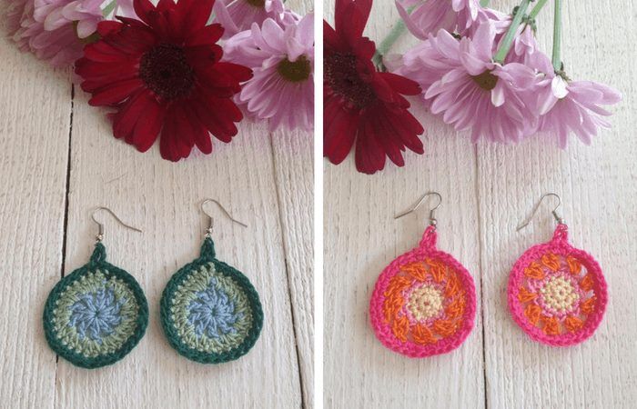 Quick and Easy Crochet Earrings free crochet pattern by Rachel